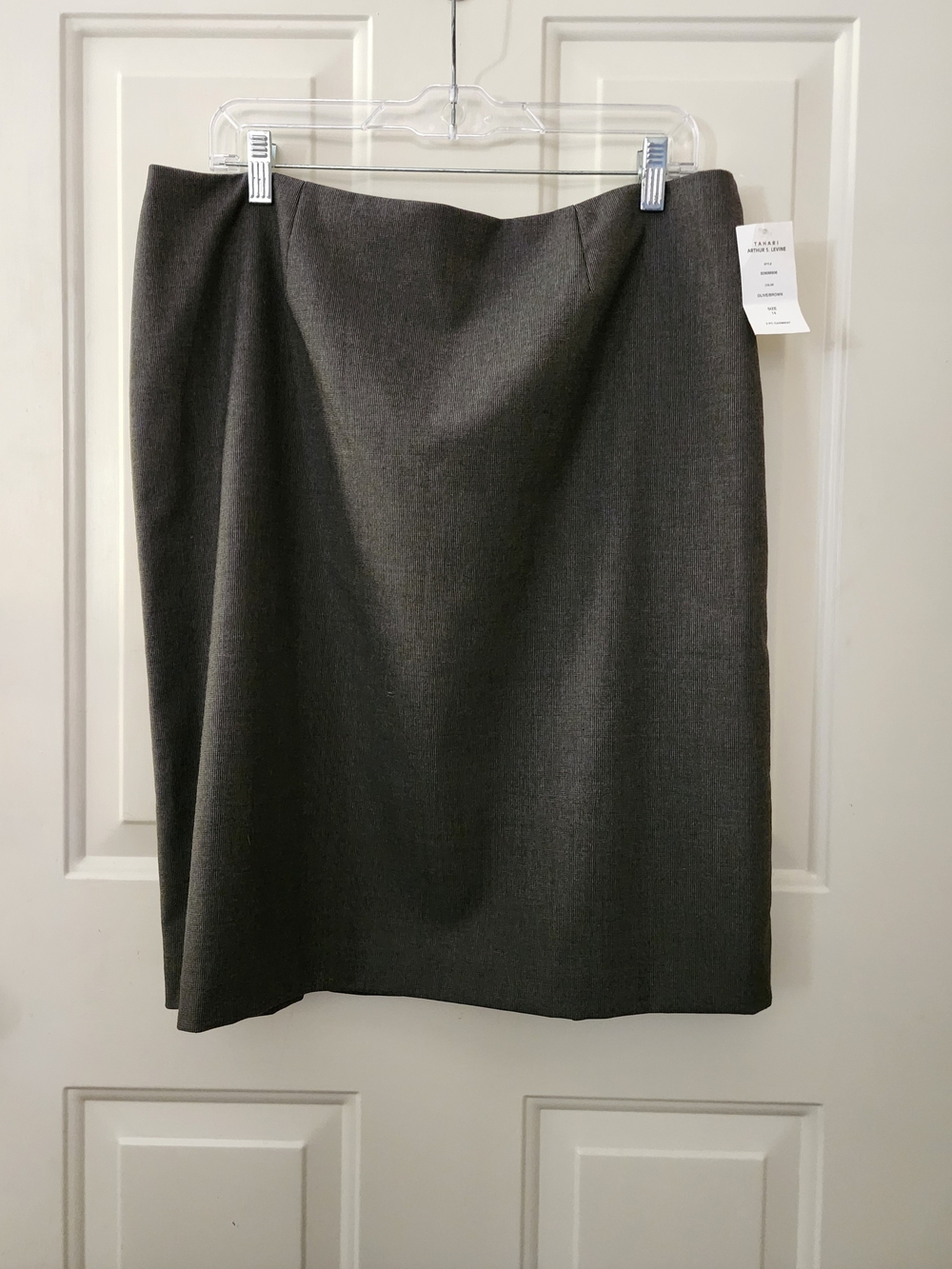 Tahari Dark Gray A-Line Skirt